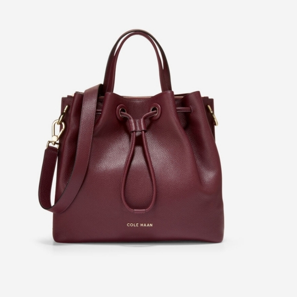 Cole Haan Handbags - 🗯NEW🗯 Cole HaanLeather Bucket Bag Color: Garnet